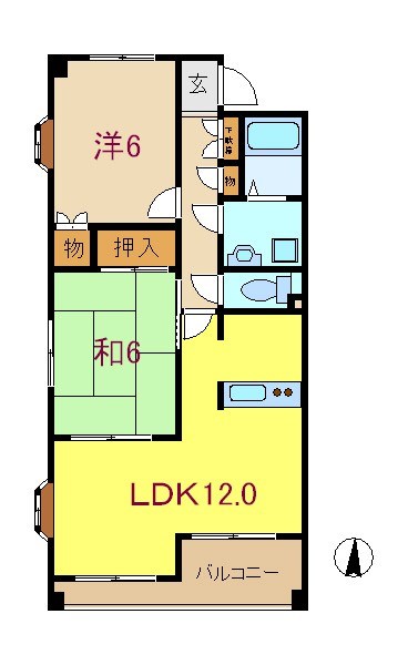 クレール篠崎 101号室 間取り