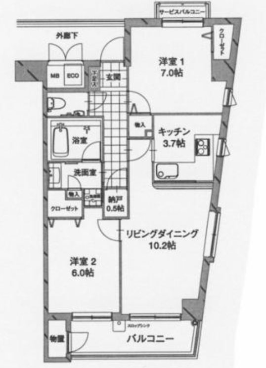 クール・ドゥ・サンセール 間取り