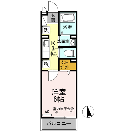 ドムスY  107号室 間取り