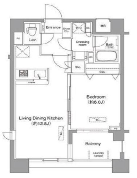 ドゥーエ月島  間取り