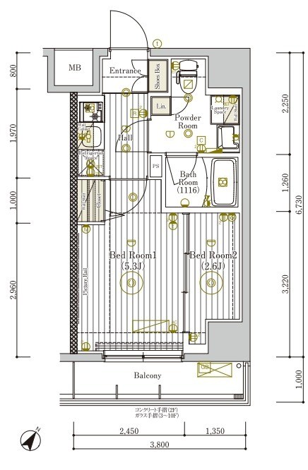 ミライズ新小岩マーロ 間取り