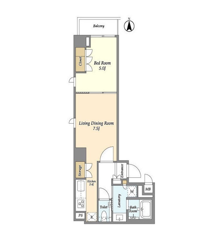 CASSIA押上桜橋 201号室 間取り