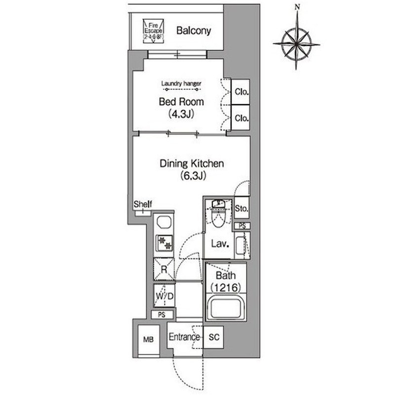 コンフォリア本所吾妻橋Ⅱ 602号室 間取り