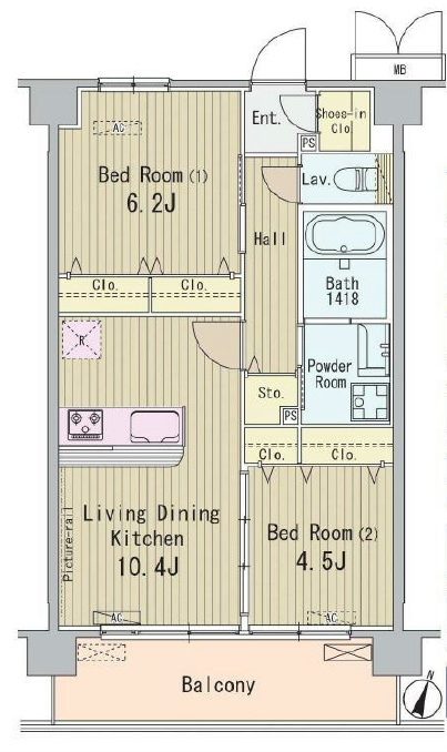 HIGASHIKOMATSUGAWA　APARTMENT 間取り