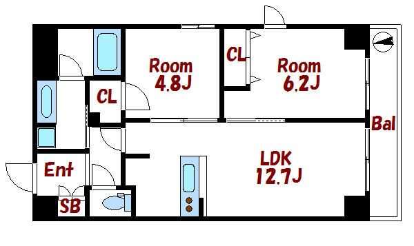 マーシスマルル 303号室 間取り