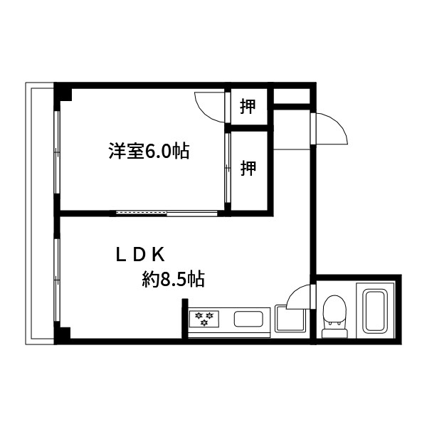 犬丸コーポ 502号室 間取り