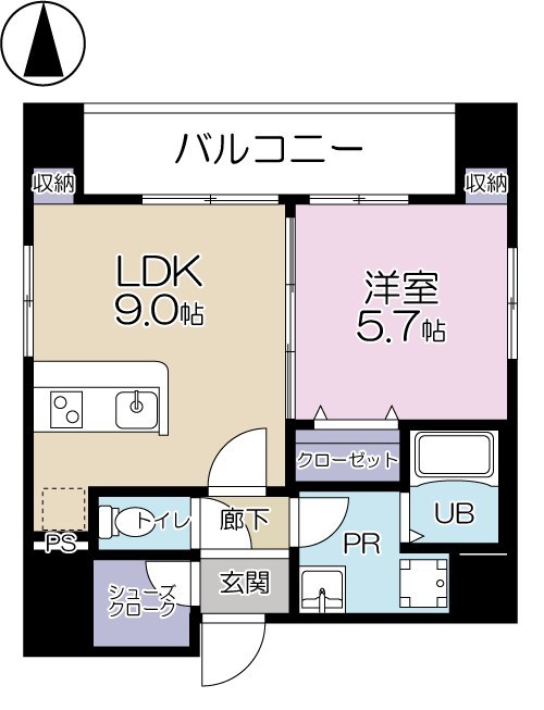 ププレ上野松が谷  間取り