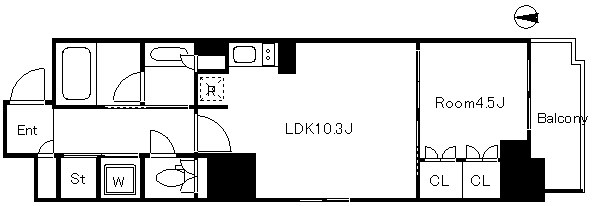 プライマル八丁堀  間取り