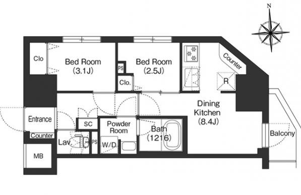 コンフォリア・リヴ木場  間取り