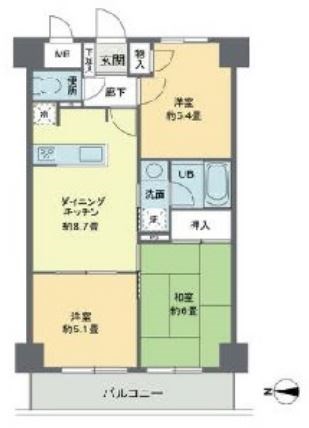 リヴィエルバーグ西大島  間取り