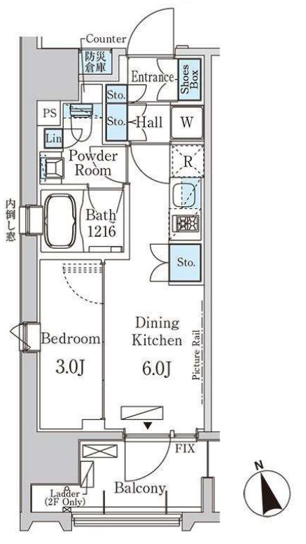 プライマル中央MINATO（旧ライオンズフォーシア中央MINATO） 間取り
