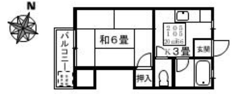 プラザイシバシB棟  間取り図