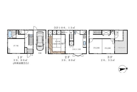 北小岩5丁目貸家 間取り図