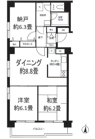 パレッヂ新小岩 間取り図
