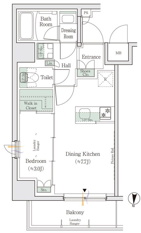 ワンルーフレジデンス亀戸 間取り図