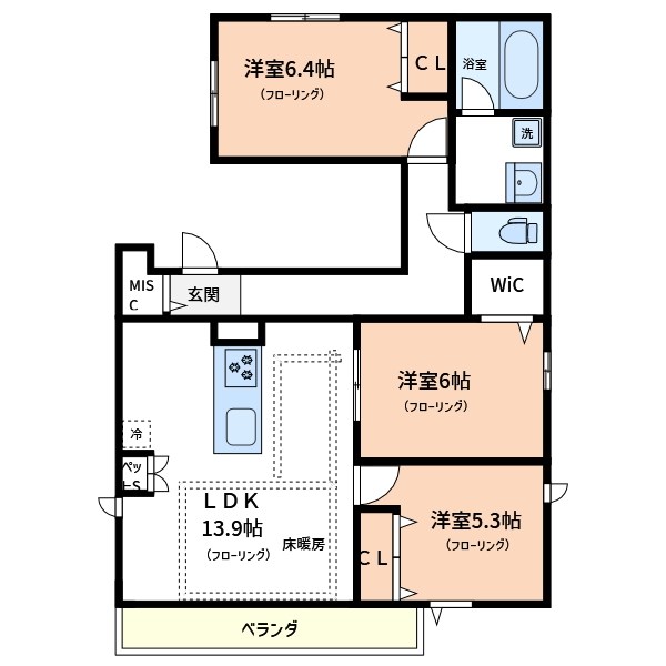 Ｐｕｒｅ　Ｔｅｒｒａｃｅ 間取り