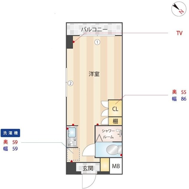 ニューガイアリルーム葛西駅南No,20 401号室 間取り