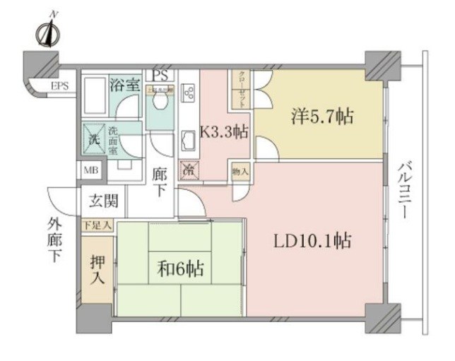 ニューハイツ新神楽坂 間取り図