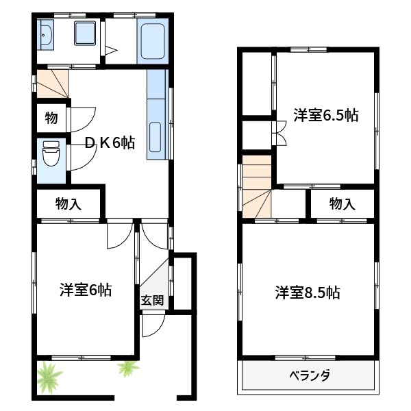 松原貸家 間取り図