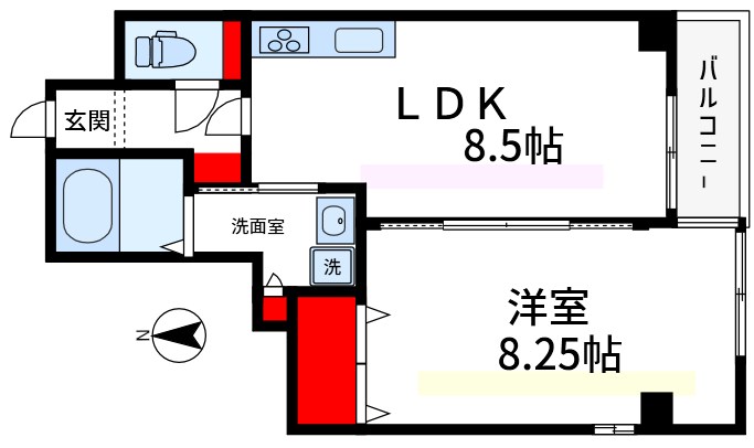 レジデンスオーク 101号室 間取り