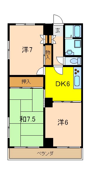 カーサデルソル 301号室 間取り