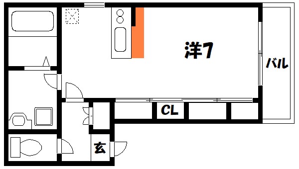 Vi Chambre 302号室 間取り