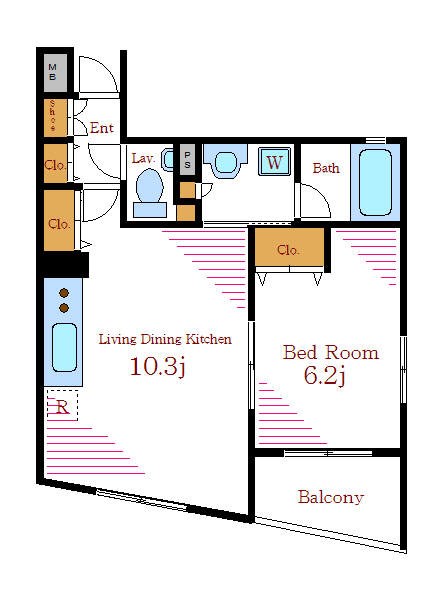 ラジェンテユウ 201号室 間取り