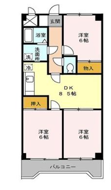 サザンハピネス 602号室 間取り