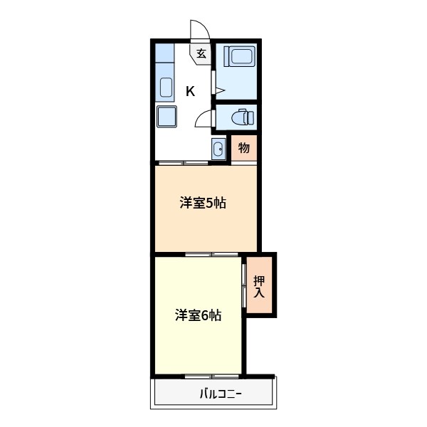 藤コーポ 201号室 間取り