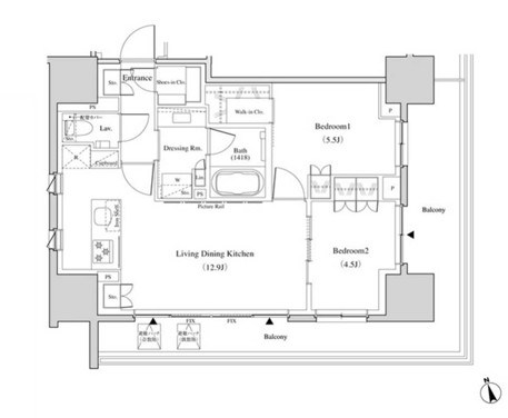ザ・パークハビオ北千住 間取り