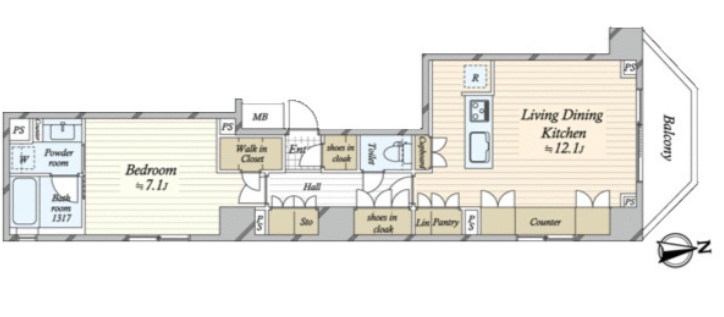 ベルジェンド西日暮里グランセル 402号室 間取り