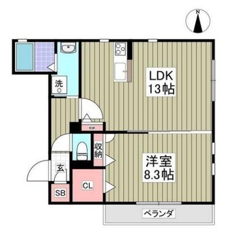 シャーメゾン渚 201号室 間取り