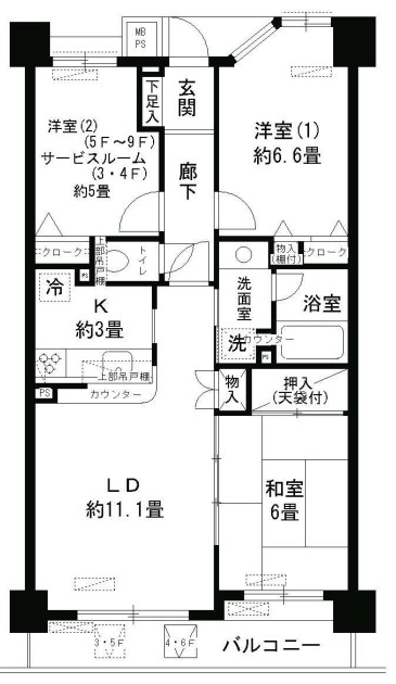 コスモ葛西臨海公園ロイヤルコート  間取り図