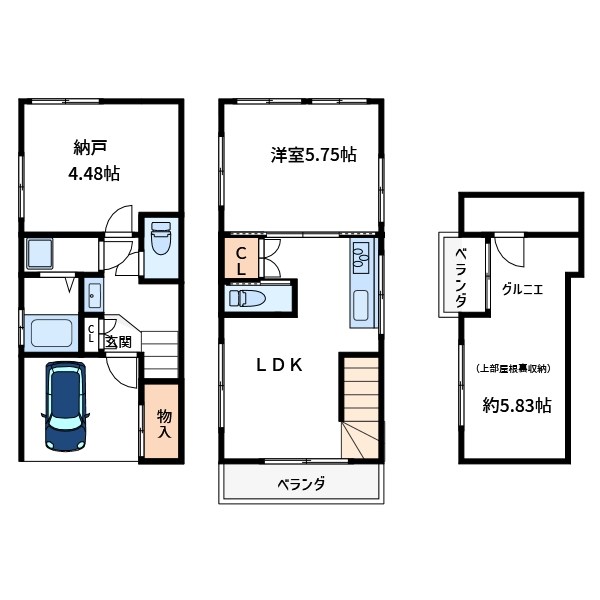 （仮称）宮内サンハイツ西新井戸建て 間取り