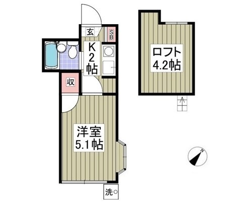 スクエアタイム 101号室 間取り