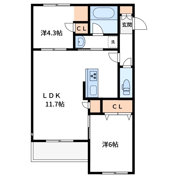 ＯｐｕｓⅢＵｍｅｊｉｍａ 間取り図