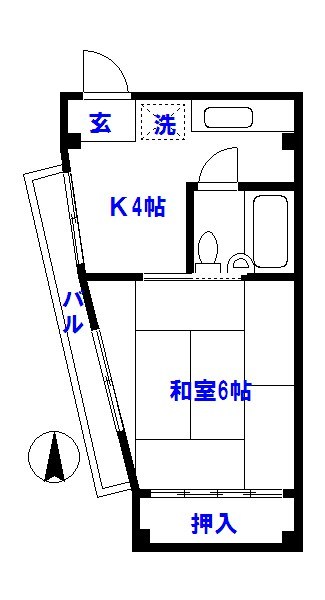 中居町コーポ 間取り図
