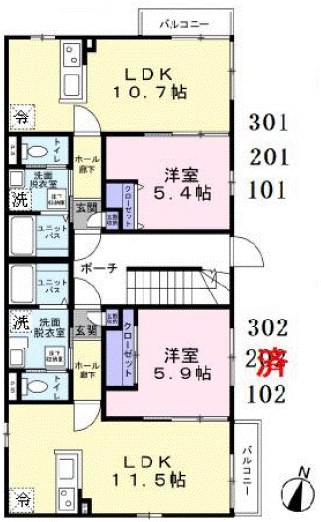パークサクラⅡ  間取り