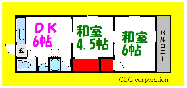 コーポ吉岡 101号室 間取り