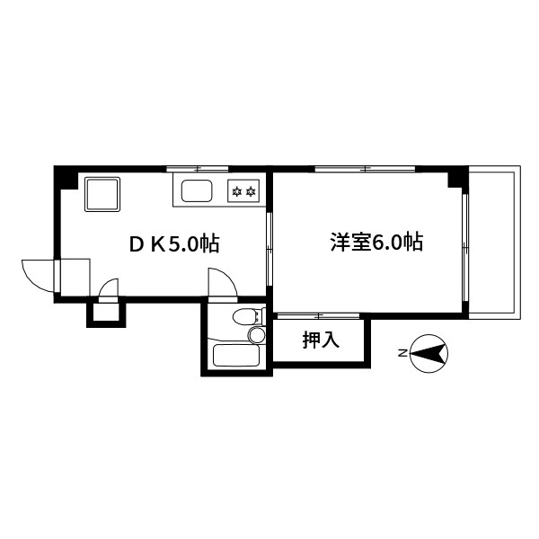 モンプチ 603号室 間取り