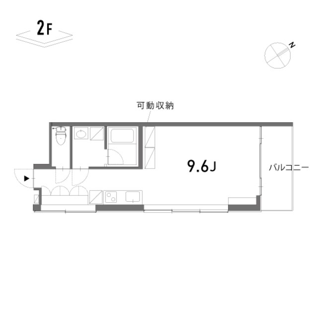 フラットカズン    303号室 間取り