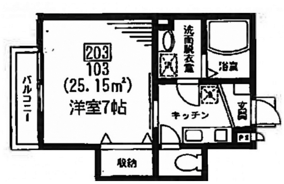 KNハウス 203号室 間取り