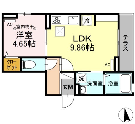 アムール東向島 101号室 間取り
