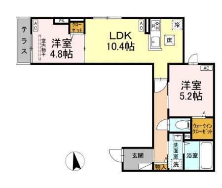 セレスティア東向島 102号室 間取り