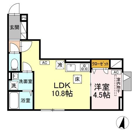 セレスティア大島 101号室 間取り