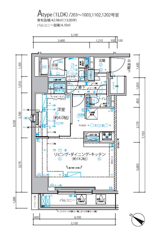 メインステージ五反野Ⅱ 間取り図