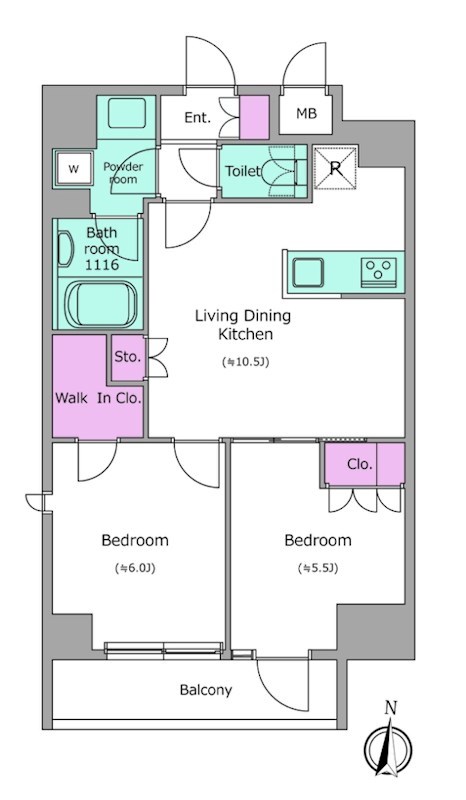 ドゥーエ日暮里 間取り図