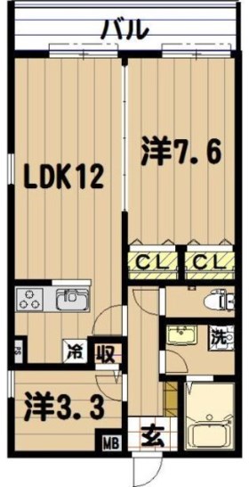 ｆａｒｅ　ＫＡＭＥＩＤＯ 201号室 間取り