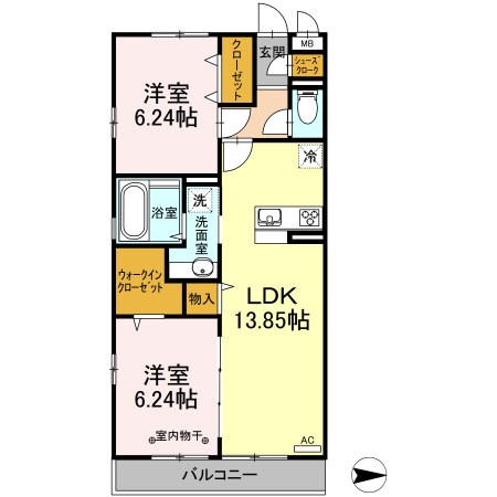 Sunny　Flat　Kamiya 間取り