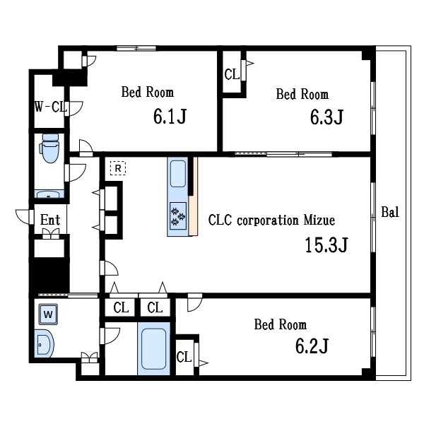 Alivis一之江 704号室 間取り